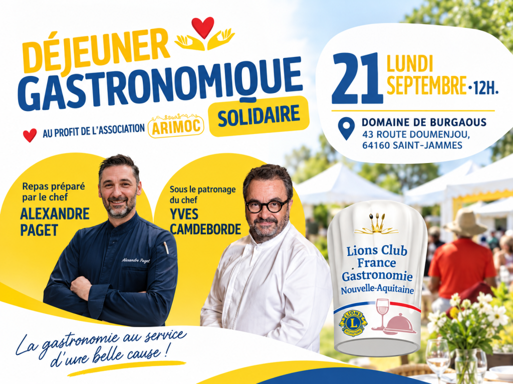 Affiche Gastronomie solidaire lARIMOC Lions Gastronomie NA